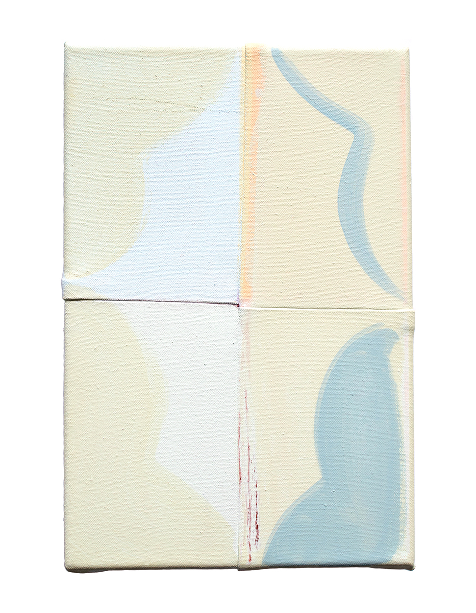 Avril, acrylic on sewn canvas, 12" x 8", 2018