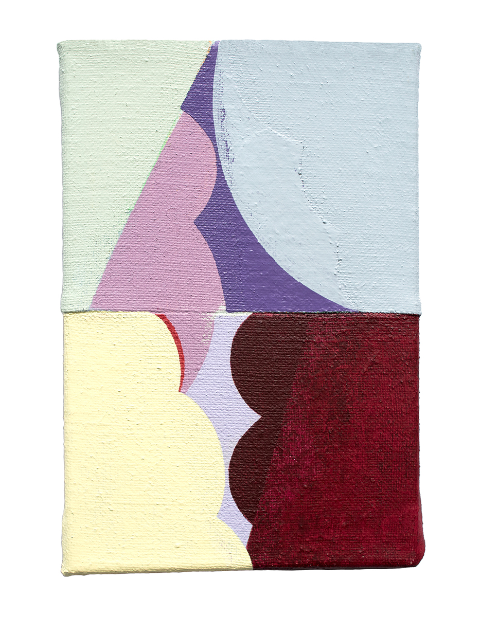 Rosal, acrylic on sewn canvas, 12" x 8", 2018